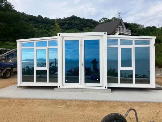 3 phòng ngủ Nhà container mở rộng Chiếc nhà cắm trại chế tạo sẵn sang trọng