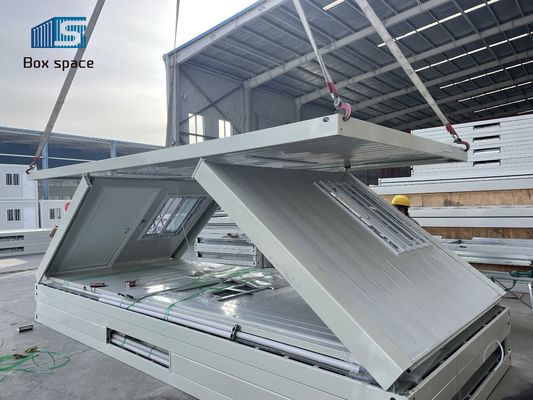 Nhà chứa gấp bằng gói phẳng Ống ngăn chống động đất Nhà chế tạo sẵn mô-đun