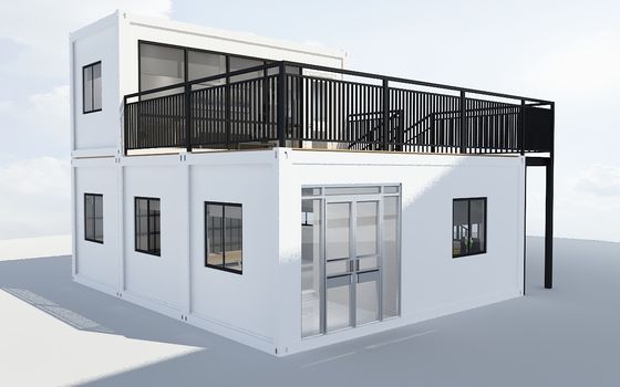 Chứng nhận CE Trung Quốc Thiết kế giá thấp Cabin mô-đun Động cơ nhỏ Container House với tường cách nhiệt len đá