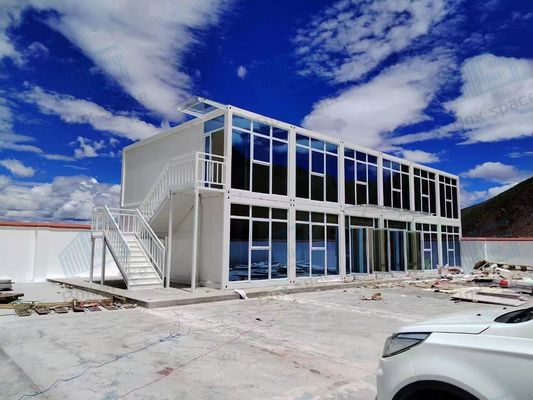 Dễ dàng lắp ráp và tháo dỡ Nhà chế tạo sẵn với tường kính cách nhiệt Container Văn phòng cho khu vực xây dựng mỏ
