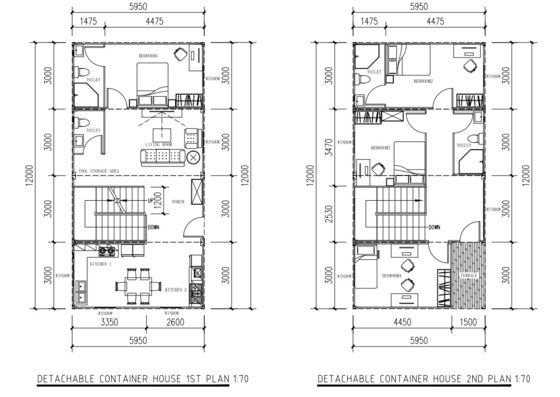 4 phòng ngủ Căn hộ container House Prefabricated Modular Container Homes Customized Container House với đồ nội thất