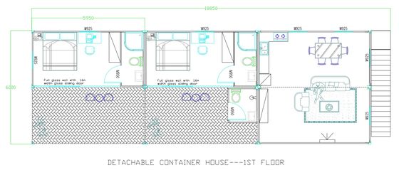 Nhà container tùy chỉnh Nhà thép tiền chế với 3 phòng ngủ như biệt thự ven biển và khu nghỉ dưỡng