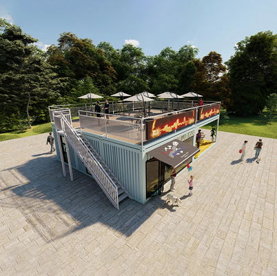 Tùy chỉnh sửa 20 feet Container Dây cầm cửa hàng cà phê Luxury Container House For Coffee Shop