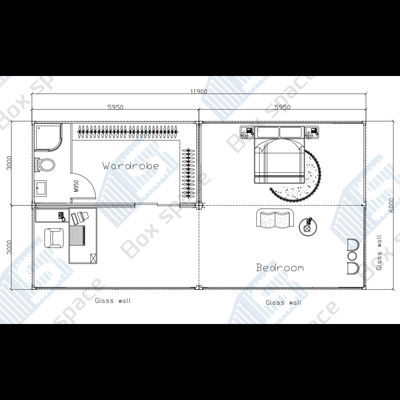 Nhà chứa 1 phòng ngủ Trung Quốc 20ft Nhà chứa gấp có thể mở rộng Nhà gấp có phòng tắm 20ft