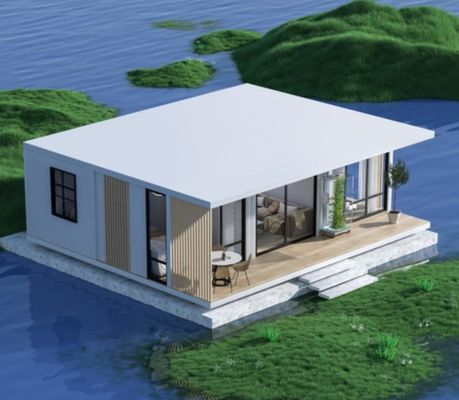 Đặt hàng theo yêu cầu Modern Shipping Container Home With Glass Wall And Terrace Rock Wool Insulation Wall